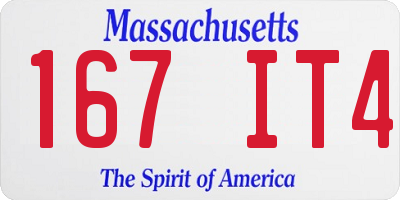 MA license plate 167IT4