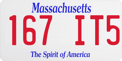 MA license plate 167IT5