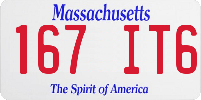 MA license plate 167IT6