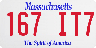 MA license plate 167IT7