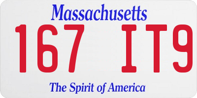MA license plate 167IT9