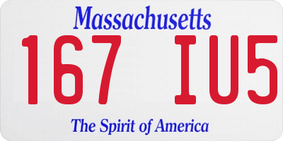 MA license plate 167IU5