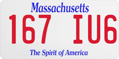 MA license plate 167IU6