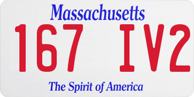 MA license plate 167IV2