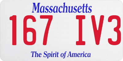 MA license plate 167IV3