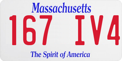 MA license plate 167IV4