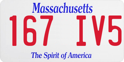 MA license plate 167IV5