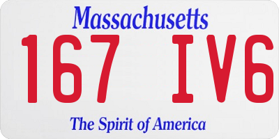 MA license plate 167IV6