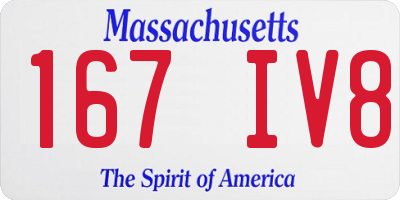 MA license plate 167IV8