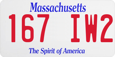 MA license plate 167IW2