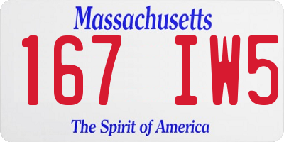 MA license plate 167IW5