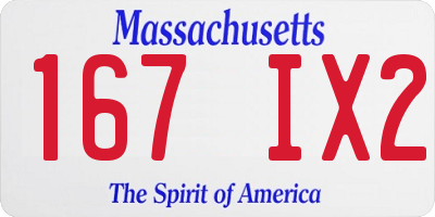MA license plate 167IX2