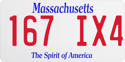 MA license plate 167IX4