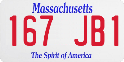 MA license plate 167JB1
