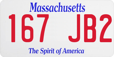 MA license plate 167JB2