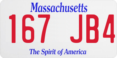 MA license plate 167JB4