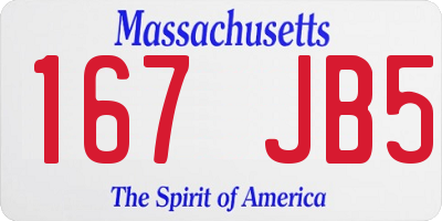 MA license plate 167JB5