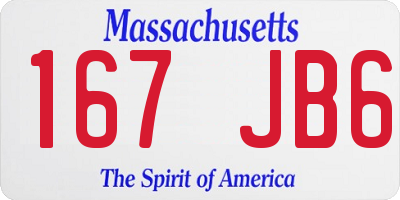 MA license plate 167JB6