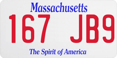 MA license plate 167JB9