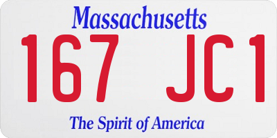 MA license plate 167JC1
