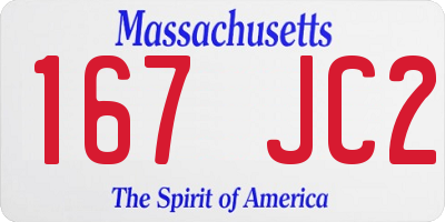 MA license plate 167JC2