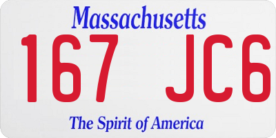 MA license plate 167JC6