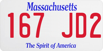 MA license plate 167JD2