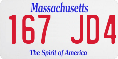 MA license plate 167JD4