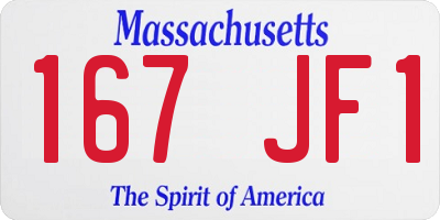 MA license plate 167JF1