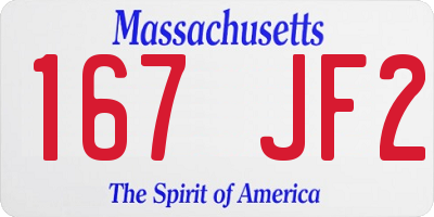 MA license plate 167JF2