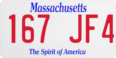 MA license plate 167JF4