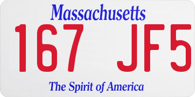 MA license plate 167JF5