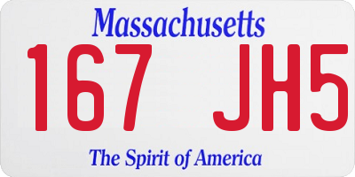 MA license plate 167JH5