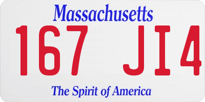 MA license plate 167JI4