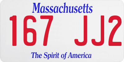 MA license plate 167JJ2