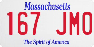 MA license plate 167JM0