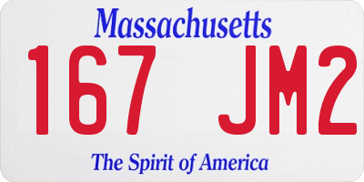 MA license plate 167JM2