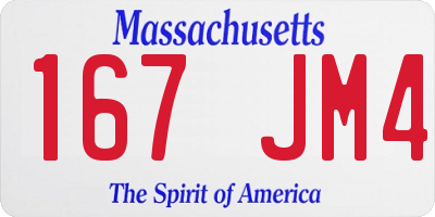 MA license plate 167JM4