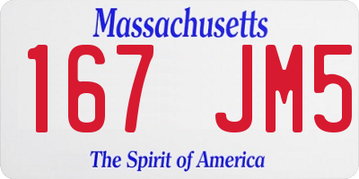 MA license plate 167JM5