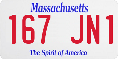 MA license plate 167JN1