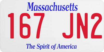 MA license plate 167JN2