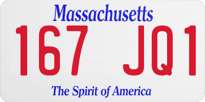 MA license plate 167JQ1