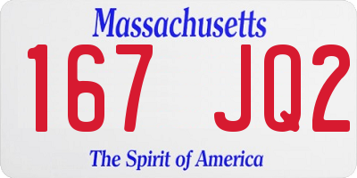 MA license plate 167JQ2