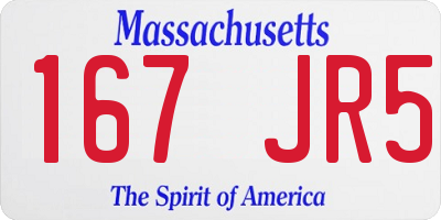 MA license plate 167JR5