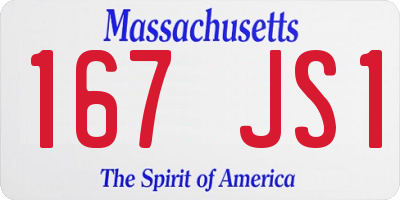 MA license plate 167JS1
