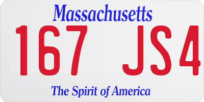 MA license plate 167JS4