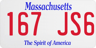 MA license plate 167JS6
