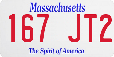 MA license plate 167JT2