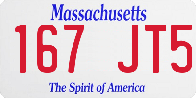 MA license plate 167JT5