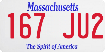 MA license plate 167JU2